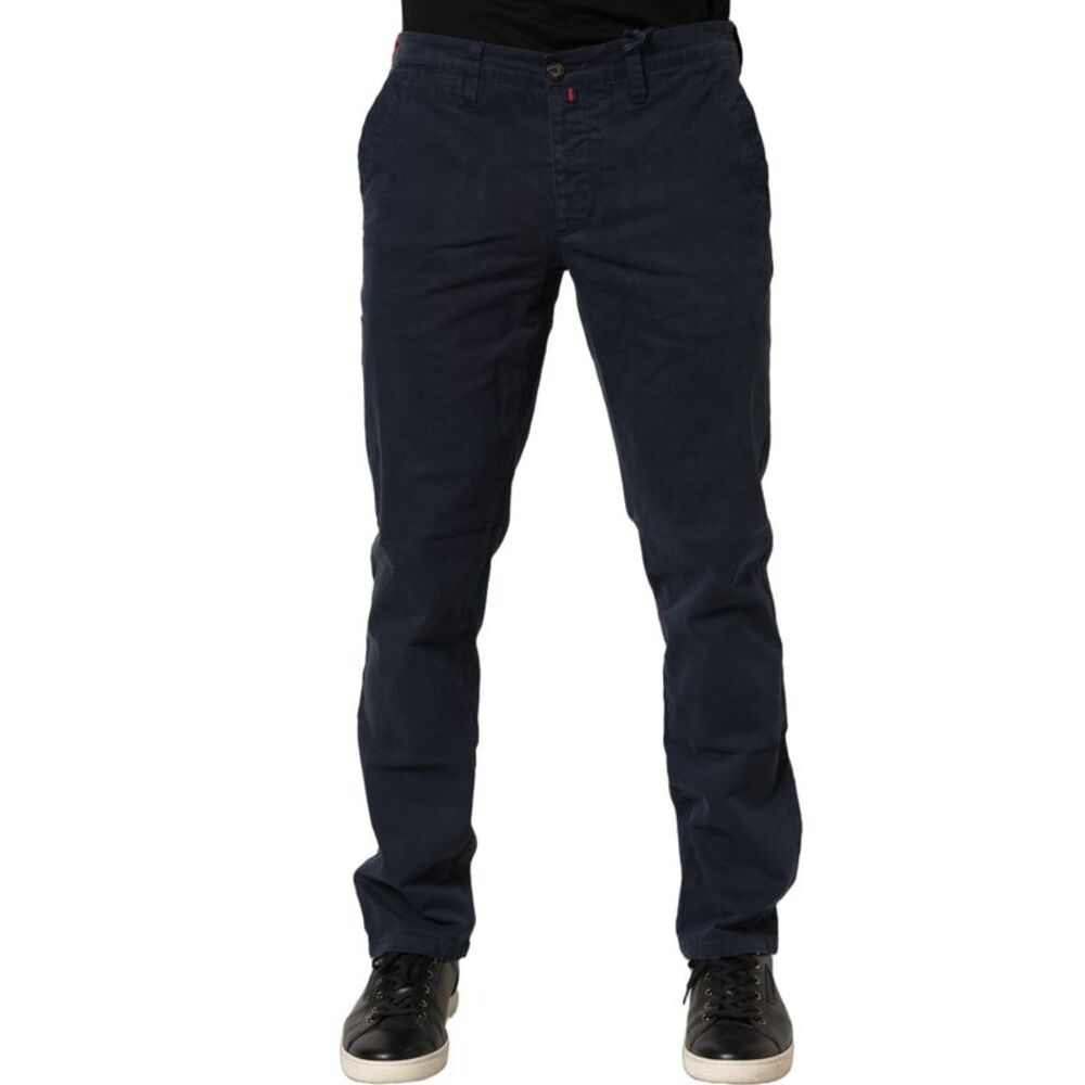 Domenico Tagliente Navy Blue Skinny Chino Mid Waist Men Men's Pants